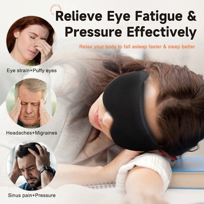 3D Sleeping Eye Mask — Soft, Breathable Travel Eyeshade for Night Sleep, Light Blocking & Sleeping Aid