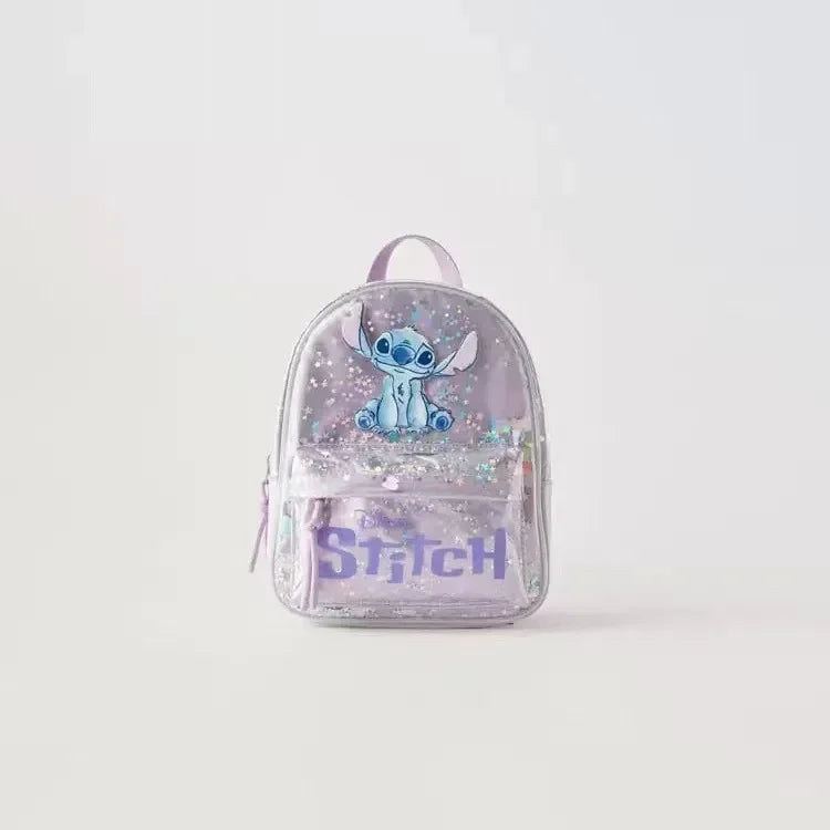 Disney Stitched Cartoon Sequined School Bag - Trendy & Versatile Backpack for Boys and Girls, Perfect for Kindergarten