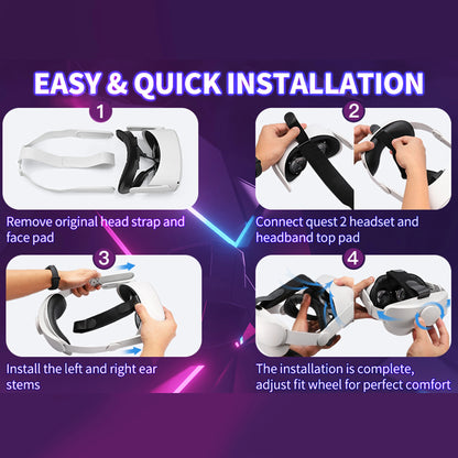 Adjustable Head Strap for Oculus Quest 2 – Elite VR Replacement for Comfort & Support