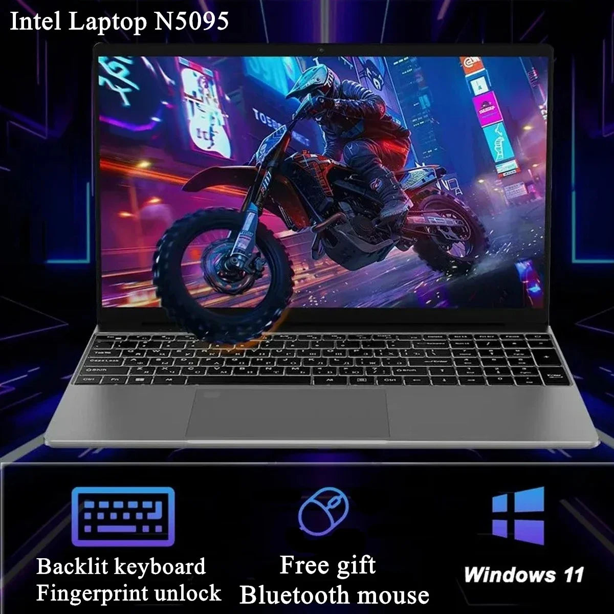 CARBAYTA 15.6" Laptop – Intel Celeron N5095, 16–32GB RAM, 128GB–2TB SSD, Windows 11, 1080P Notebook for Office & Study