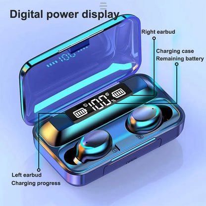 F9 Wireless Earphones: LED Display Binaural TWS Bluetooth Headset, Waterproof Noise Reduction Bluetooth Headphones