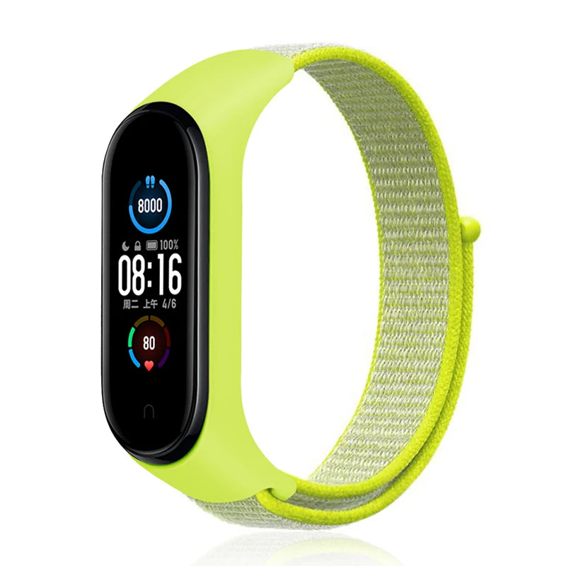 Nylon Loop Strap for Xiaomi Mi Band - Adjustable Sport Wristband Bracelet for Mi Band 3 4 5 6 7 8
