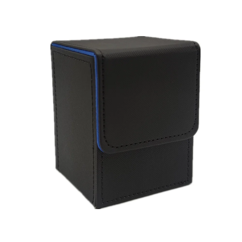 Leather Trading Card Deck Box - Single-Sleeve Storage Case for 100+ Cards