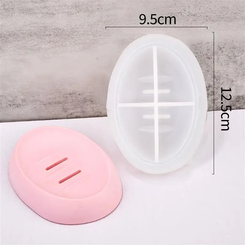DIY Silicone Soap Dish Mold – Epoxy Resin Soap Holder with Drain, Practical Storage Box for Home Decoration