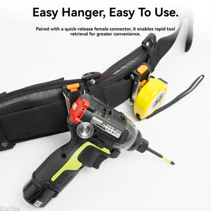Quick-Hang Tool Buckle with Bits Hook - Narrow Tape Measure & Electric Drill Holder for Electricians
