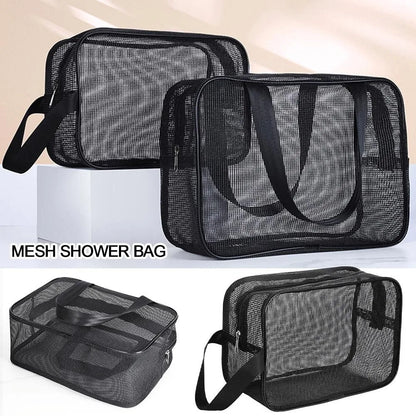 New Mesh Bathing Bag – Portable Shower Toiletry Pouch for Travel Makeup Storage & Bath Essentials