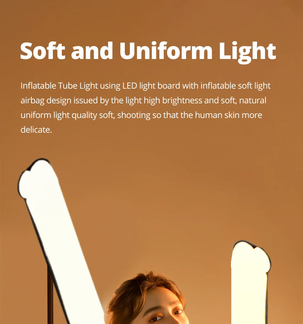 Ambitful GC12 Gold Crow Flexible Photography Lighting - 2700K-6500K Portable LED Soft Light, Inflatable Air Light