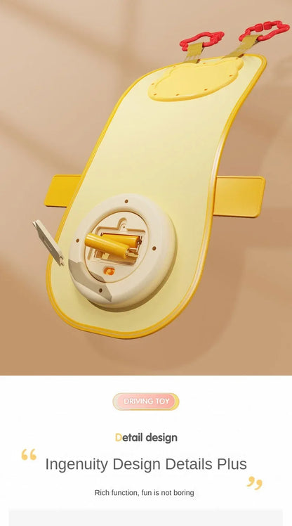 Kids Electric Copilot Steering Wheel Toy – Musical Simulated Driving Car Seat Educational Sound Toy