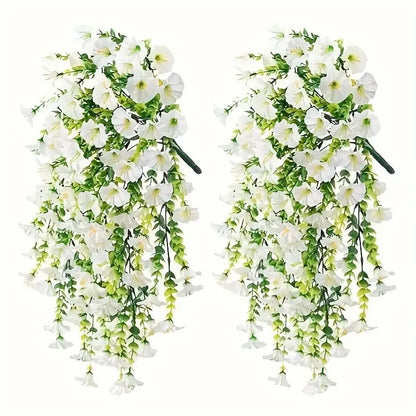 UV-Resistant Artificial Morning Glory & Eucalyptus Hanging Plants – Outdoor Home, Garden & Wedding Decor