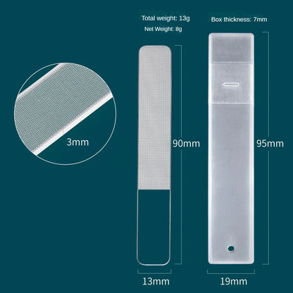 Transparent Nano Glass Nail File - Professional Nail Sanding Polishing Grinding Tool for Manicure & Nail Art