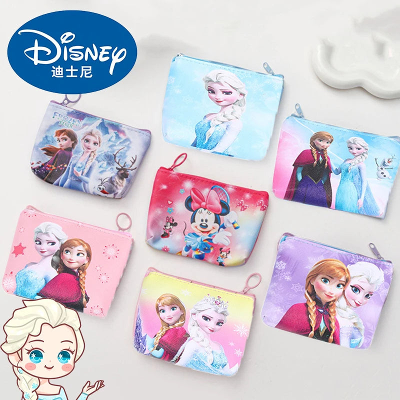 Disney Frozen Elsa & Sofia Coin Purse – Kawaii Princess Cartoon PU Wallet for Kids Gifts