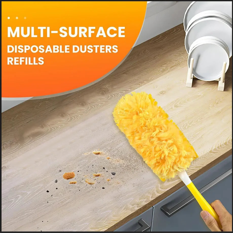 Double-Sided 360° Electrostatic Duster – Disposable Feather Cleaner for Dust, Spider Webs, Roofs & Desktops