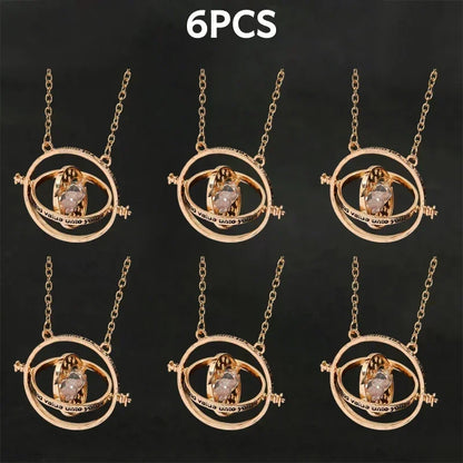 Harry Potter Time-Turner Hourglass Necklace - 360° Rotatable Cosplay Pendant and Unique Mother’s Day Gift