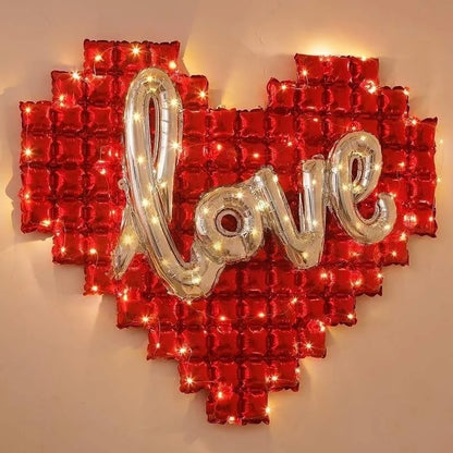 60in Standing Teddy Bear Balloon – Cute Love-Shaped Decoration for Romantic Valentine’s Day, Proposal, Wedding & Birthday Party