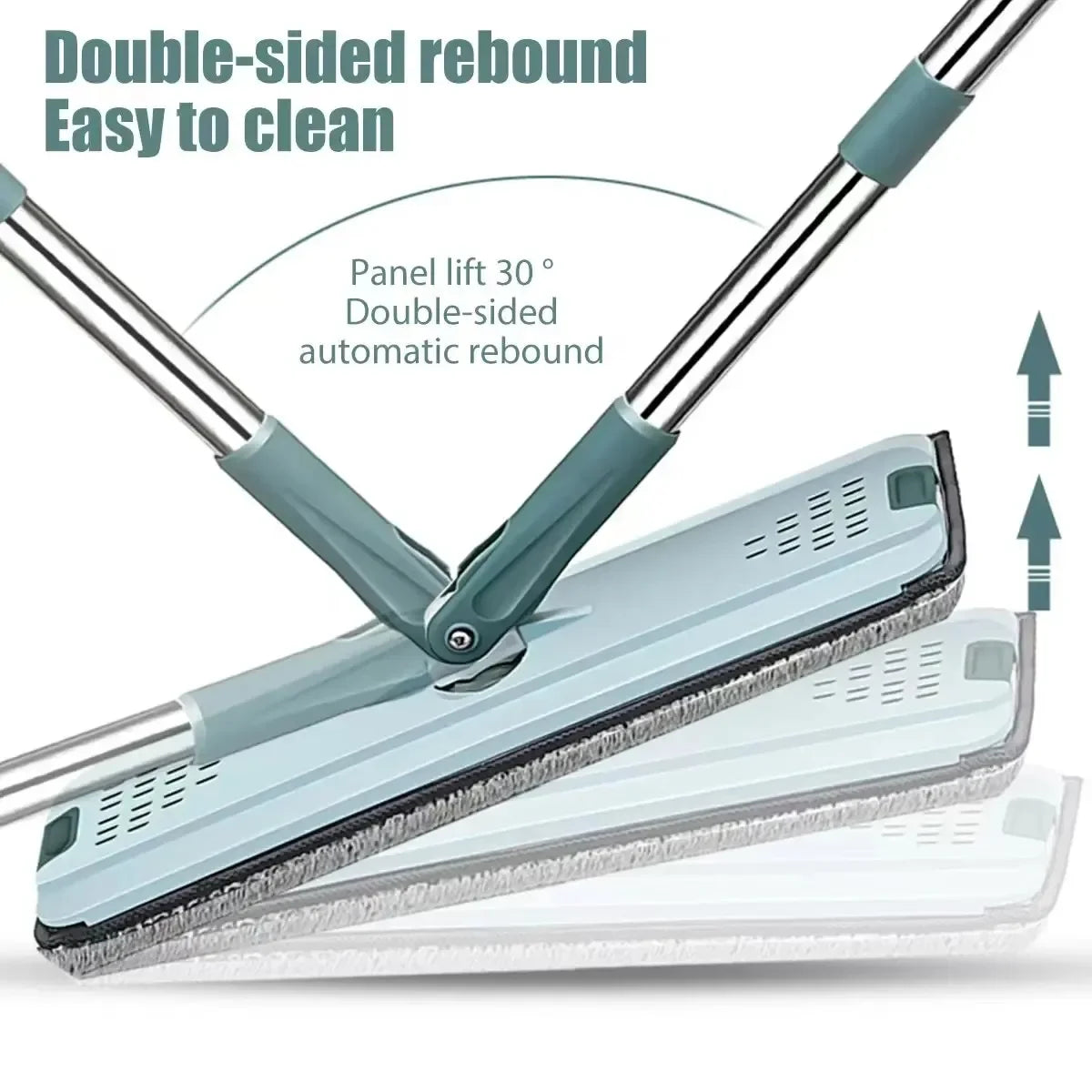 Hand-Free Wringing Flat Squeeze Mop with Bucket: Microfiber Mop Pads for Wet or Dry Usage on Hardwood Laminate Floors