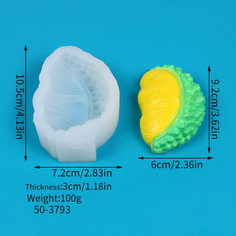 3D Fruit Silicone Mold – Mango, Banana, Durian & Lychee Shapes for Candle, Soap, Chocolate, Cake, Fondant & Aromatherapy Crafts