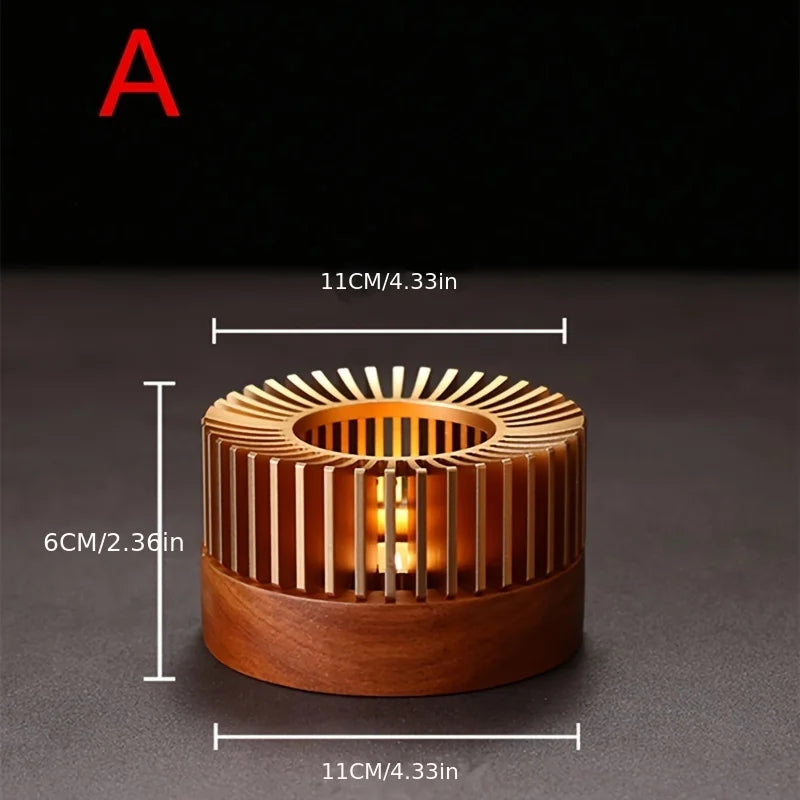 Gold Hollow Aluminum Alloy Teapot Warmer – Candle Base Heater for Coffee, Tea, and Milk Pots