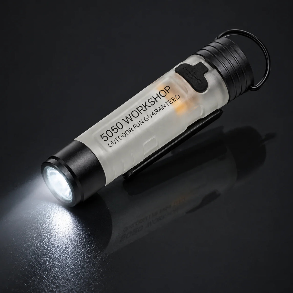 Mini 5050 Rechargeable LED Pocket Flashlight - Clip-On Hat Light and Portable Keychain Torch for Camping, Hiking, and Outdoor Use