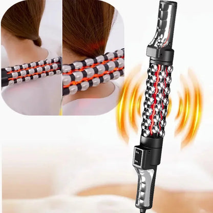 36W Red Light Heated Massage Device - 360° Rotating Roll Massager for Body & Anti-Cellulite Treatment