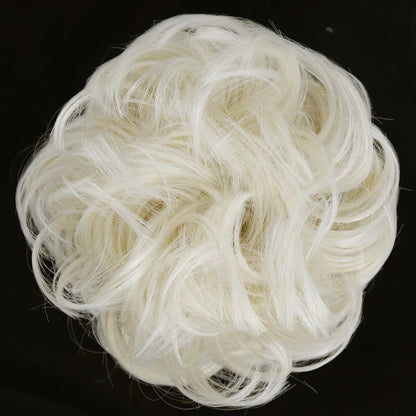 Azqueen Synthetic Messy Bun Chignon – Gray Brown Hair Bun Pad with Elastic Rope & Rubber Band Hair Extensions