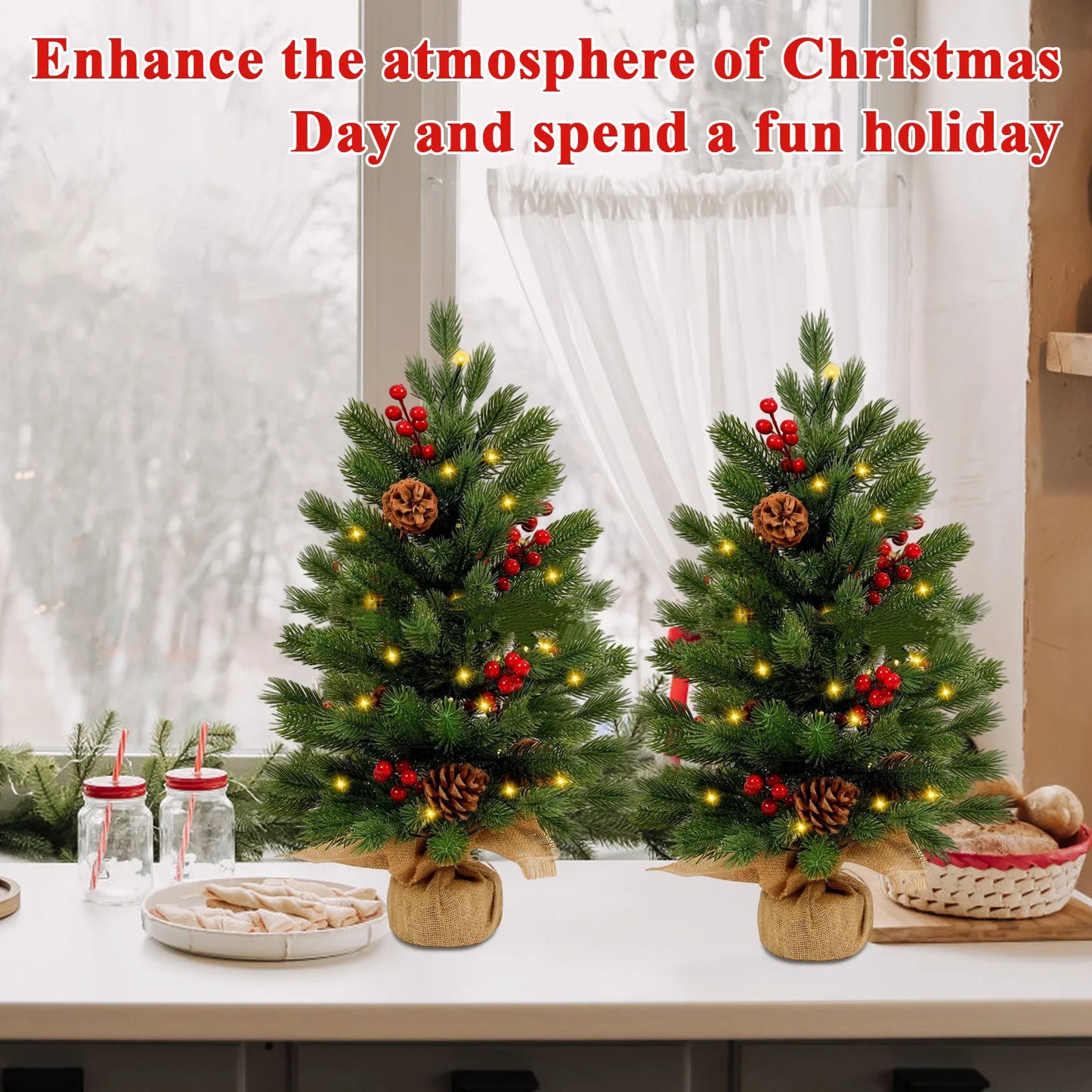 Christmas Tree Tabletop Decoration – Classic Artificial Family Ornament for Merry Christmas Party & Home Décor