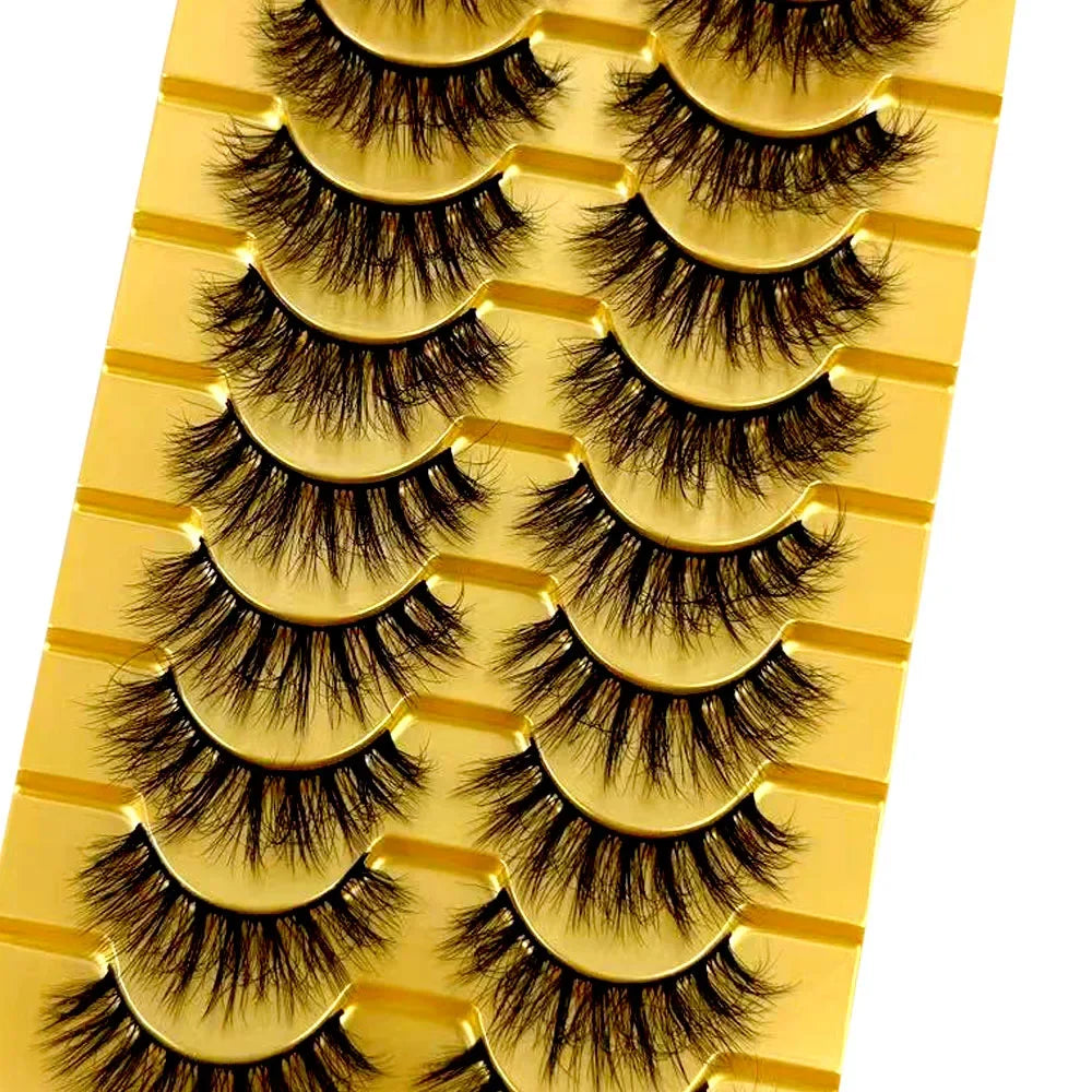 5/10 Pairs 3D Mink False Eyelashes – Wispy Handcrafted Full Strip Short Natural Lashes for Makeup