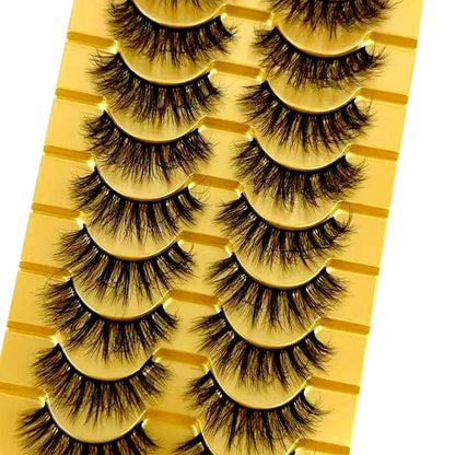 5/10 Pairs 3D Mink False Eyelashes – Wispy Handcrafted Full Strip Short Natural Lashes for Makeup