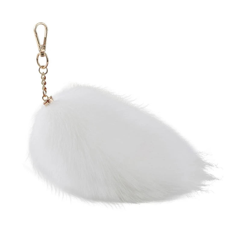 New Fashion Wolf Tail Fur Keychain – Unisex Car Keyring & Bag Charm Accessory Gift