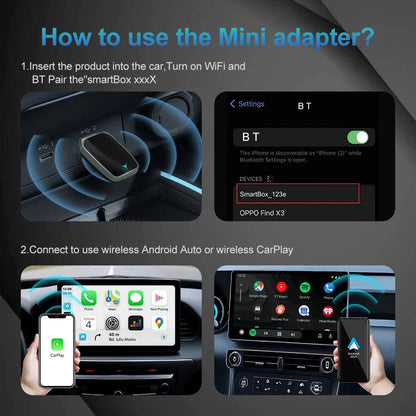 2025 2-in-1 Wireless CarPlay AI Box – Convert Wired CarPlay to Wireless with Android Auto, Plug and Play