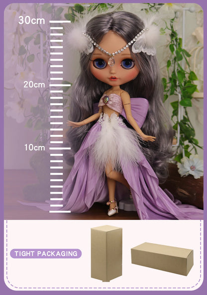 ICY DBS Blyth Doll – 1/6 Joint Body BJD Anime Girl with Tan Skin, Matte Face & Pouting Mouth OOAK OB24