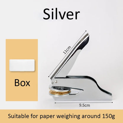 Custom Logo Embossing Stamp Machine – Personalized Emblem Seal for Wedding, Library, Book & Paper Stamps