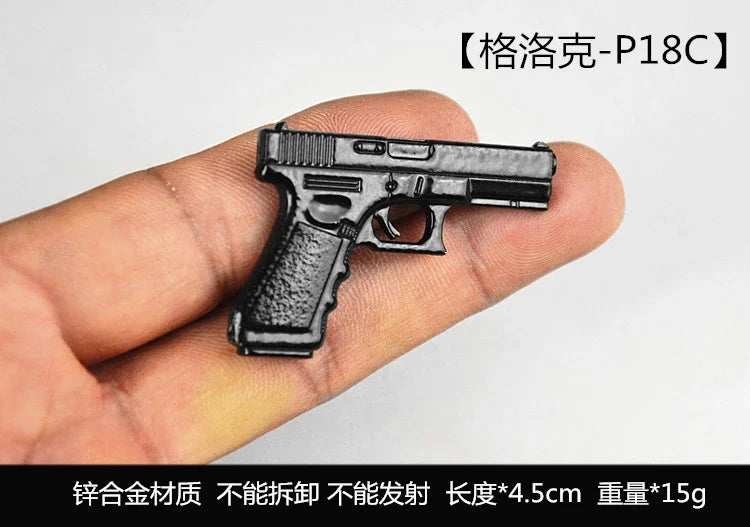 1/6 Scale Miniature Gun Set – Plastic P92, M1911, 98K, MP5K Rifles for 12" Action Figure Doll Accessories