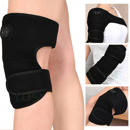Electric Shoulder Brace & Heated Knee Massager - Vibration Massage Support Strap with Adjustable Three Heating Levels