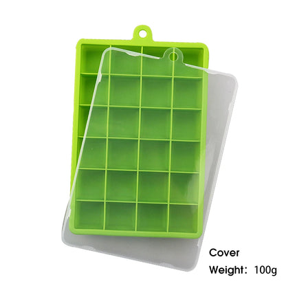 24-Hole Silicone Ice Tray — Square Mold for Ice, Food, Cheese, Jelly, with or without Lid