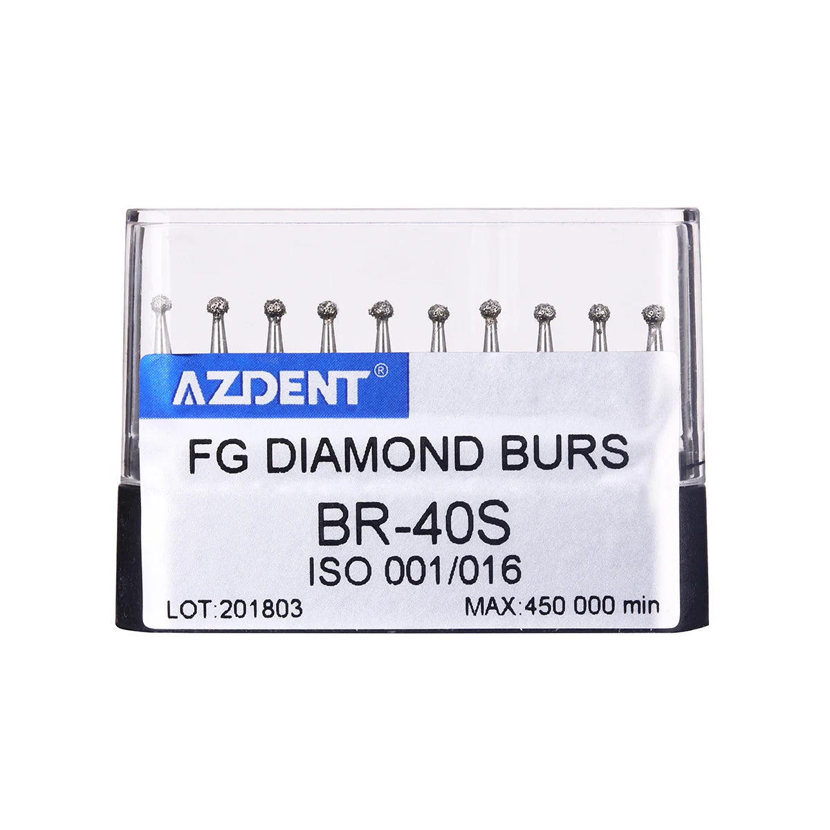AZDENT Dental Diamond Burs Kit – Multiple Models with Black Storage Box for High-Speed Handpiece