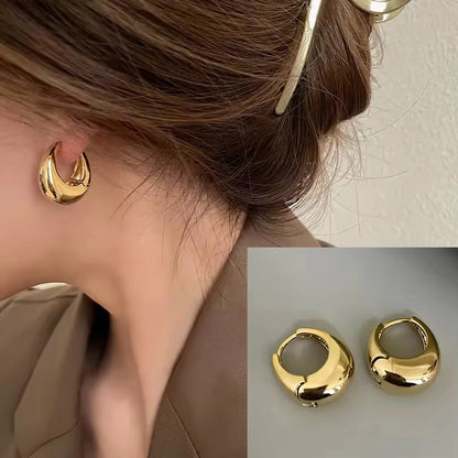 PANJBJ925 Sterling Silver Hoop Earrings - Frosted Geometric Design Fashion Jewelry Gift for Women