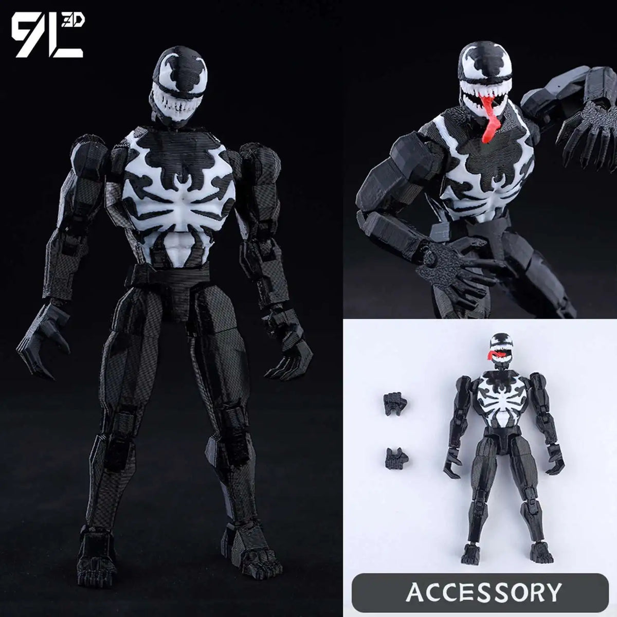 Venom Spider-Man Lucky13 Dummy13 Action Figure - 3D Printed T13 Multi-Jointed Anime Collectible Toy