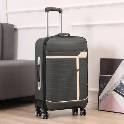 Ex Canvas Travel Suitcase – Trendy Fashionable Rolling Luggage with Combination Lock & 360° All-Direction Wheels for Business Travel