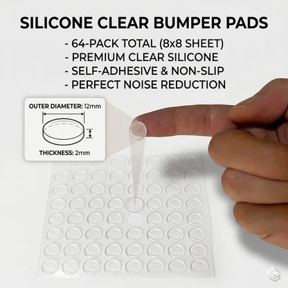 100-Piece Silicone Anti-Slip Bumper Pads - Soft Rubber Furniture Feet, Cabinet Cushions, and Drawer Door Protectors