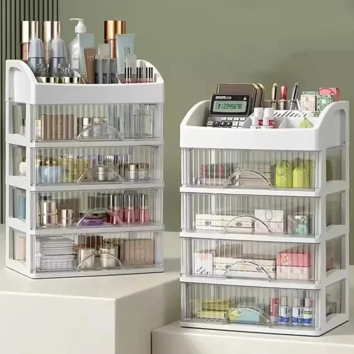 Multi-Layer Desktop Storage Box | Hair Decoration, Cosmetics and Jewelry Organizer | Versatile Drawer for Stationery