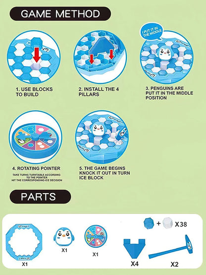 Mini Ice Breaking Penguin Game — Save the Little Penguin Desktop Interactive Toy for Kids & Parent-Child Competition