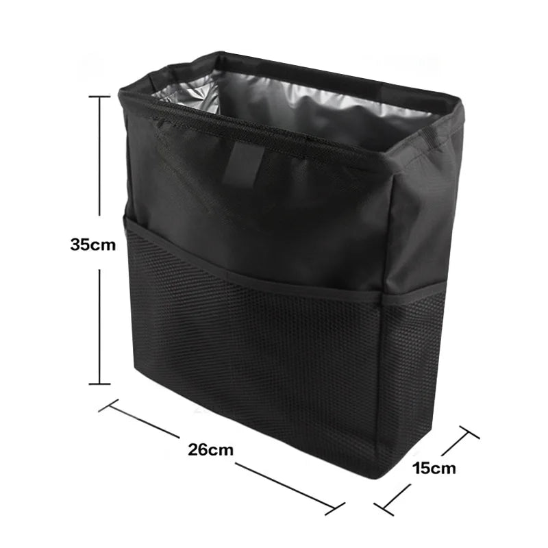 Waterproof Foldable Car Trash Can - Large Capacity Hanging Waste Bin & Vehicle Organizer