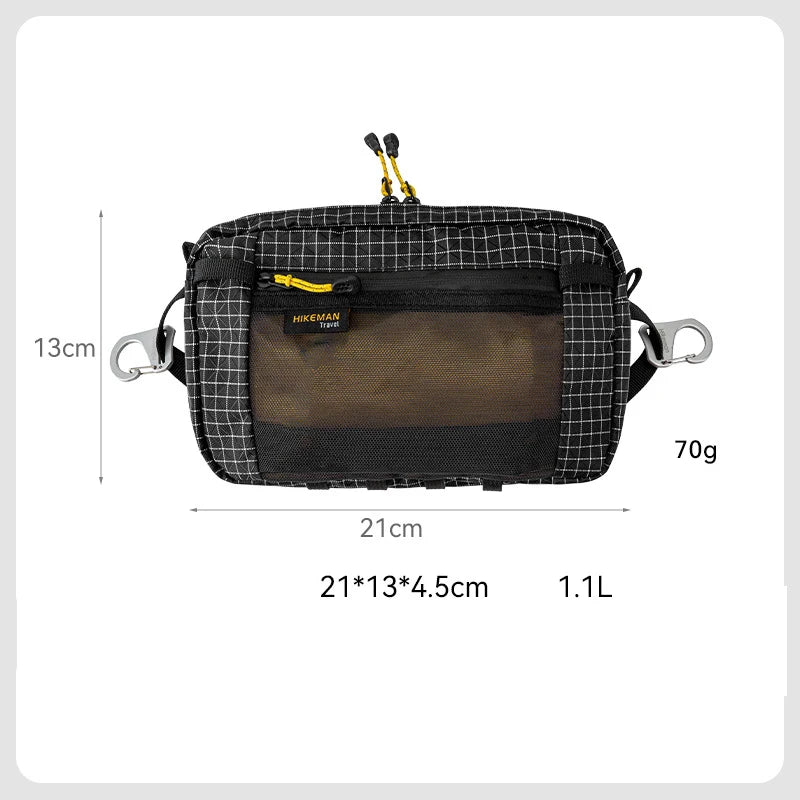 Waterproof UHMWPE Waist Fanny Pack – 1.1L Lightweight Hip Bag for Cycling, Running, Hiking & Outdoor Sports, 70g