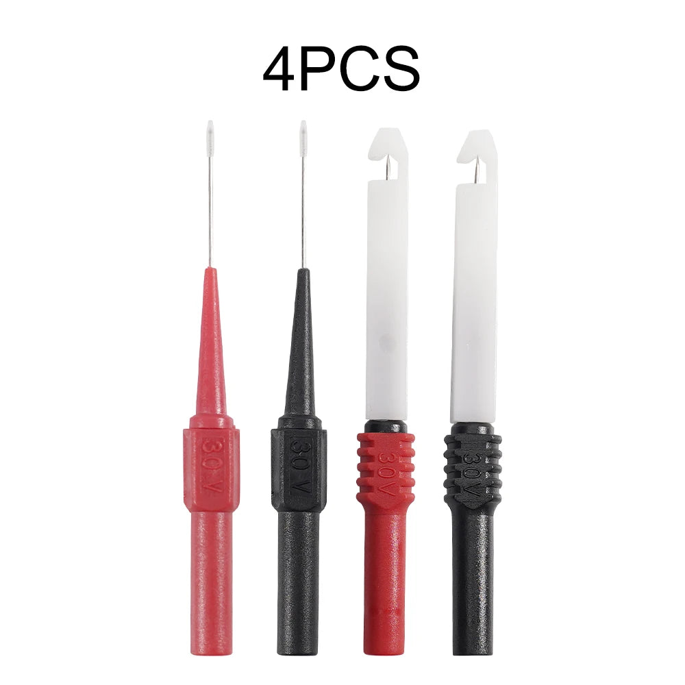 30V Car Test Probe Leads - Auto Multimeter Extension Back Piercing Needle Tips for Diagnostic Testing