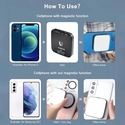 Mini Magnetic Pocket Light for MagSafe iPhone 12, 13, 14 Series - LED Cube Fill Light Lamp with Clip for Makeup Vloggers