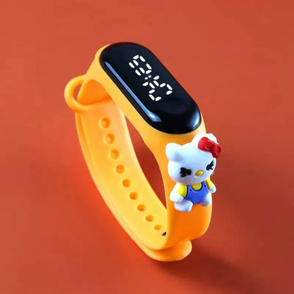 Kids’ Fashion Mickey & Spiderman Watch — Girls’ Electronic LED Sports Bracelet, Touch Screen Waterproof Kids Watch