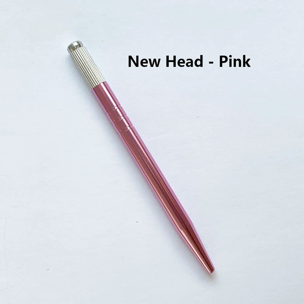 10pcs Permanent Makeup Eyebrow Tattoo Pens — Manual Tebori Microblading Stainless Steel Lock-Pin Tools