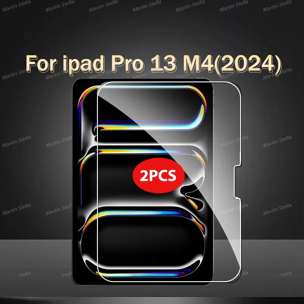 2-Pack Tempered Glass Screen Protector for iPad Pro & Air 12.9"/13"/11" — Compatible with M2/M3/M4/M5 (2024–2025)