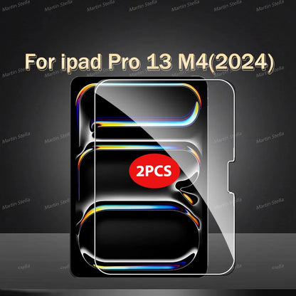 2-Pack Tempered Glass Screen Protector for iPad Pro & Air 12.9"/13"/11" — Compatible with M2/M3/M4/M5 (2024–2025)