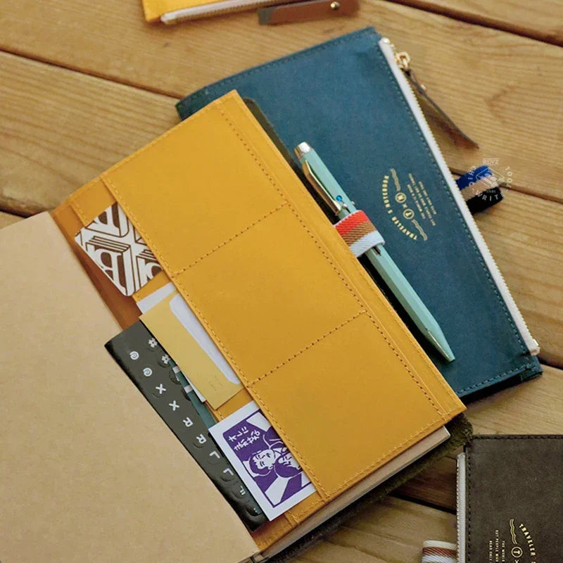 Fromthenon Travel Notebook with Special Paper – Washable Zipper Storage Bag, Pen Case & Stationery Organizer Supplies